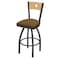 Holland Bar Stool Co 30" Swivel Counter Stool, Bronze Finish, Nat Back, Canter Saddle Seat 83030PWNatMplB012 - alternate 1